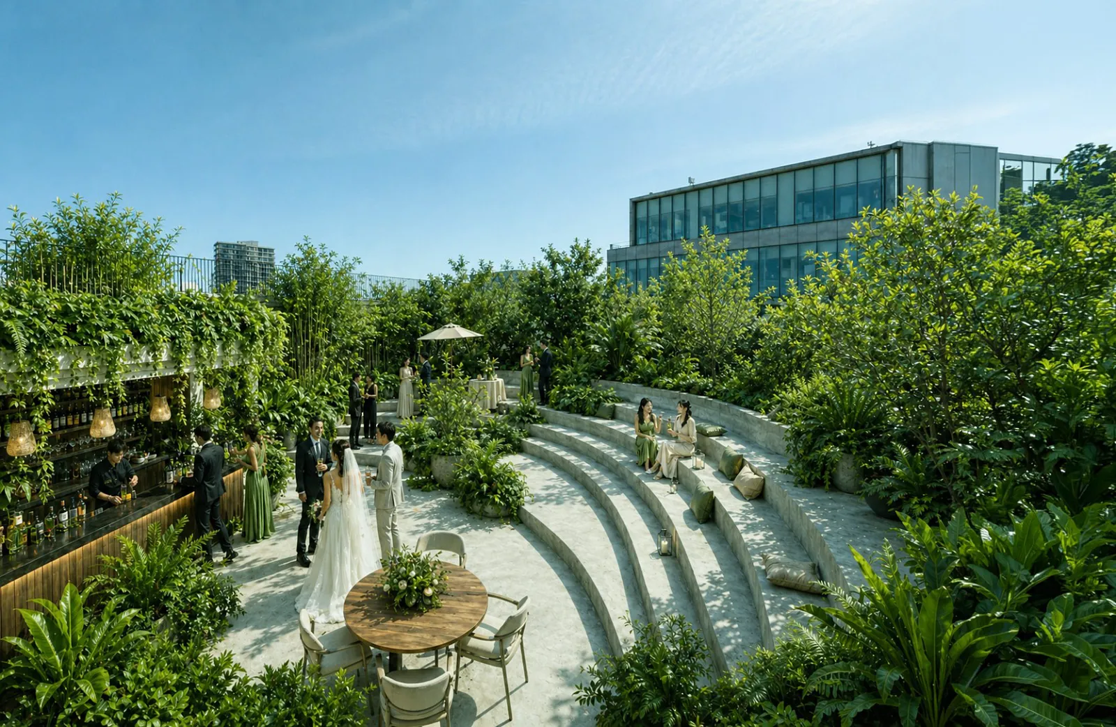 The Roof, a planted terrace above Tenjin