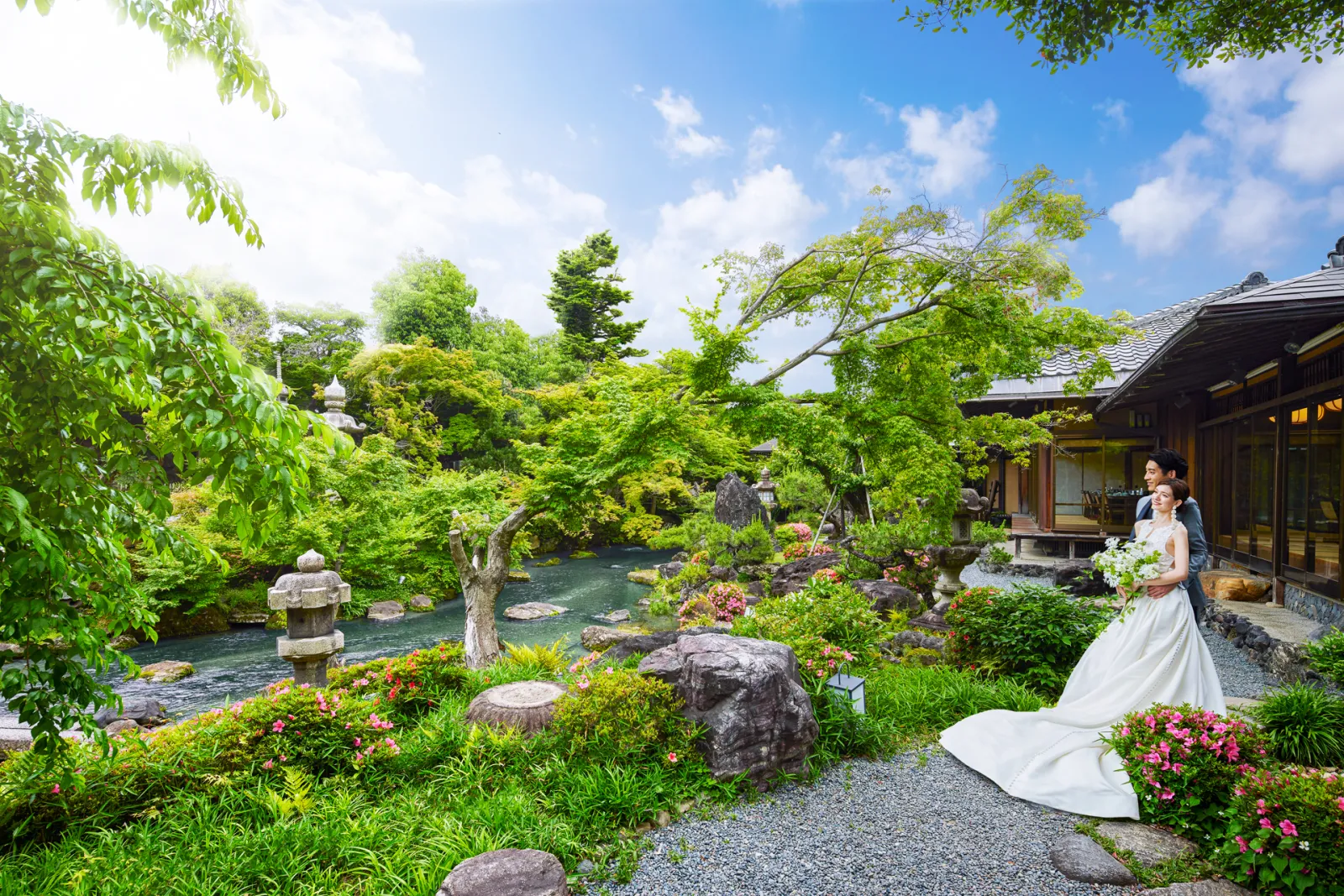 Couple in the Japanese garden
